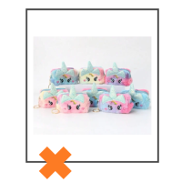  portemonnee fluffy unicorn regenboog blauw